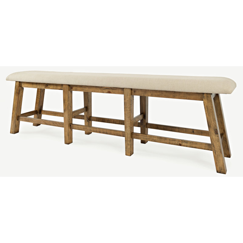 Banc de salle à manger rembourré Fahrettin, Brun, H 24 po x l 85 po x P 15 po