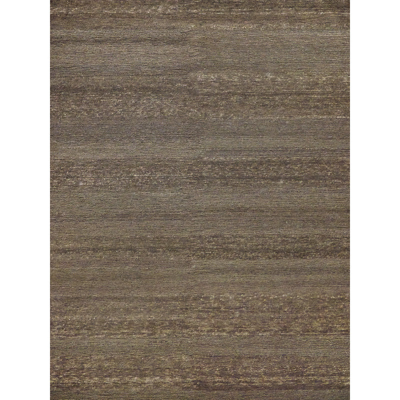 Merino Wool Solid Area Rug in Brown, Rectangle 8' x 10'