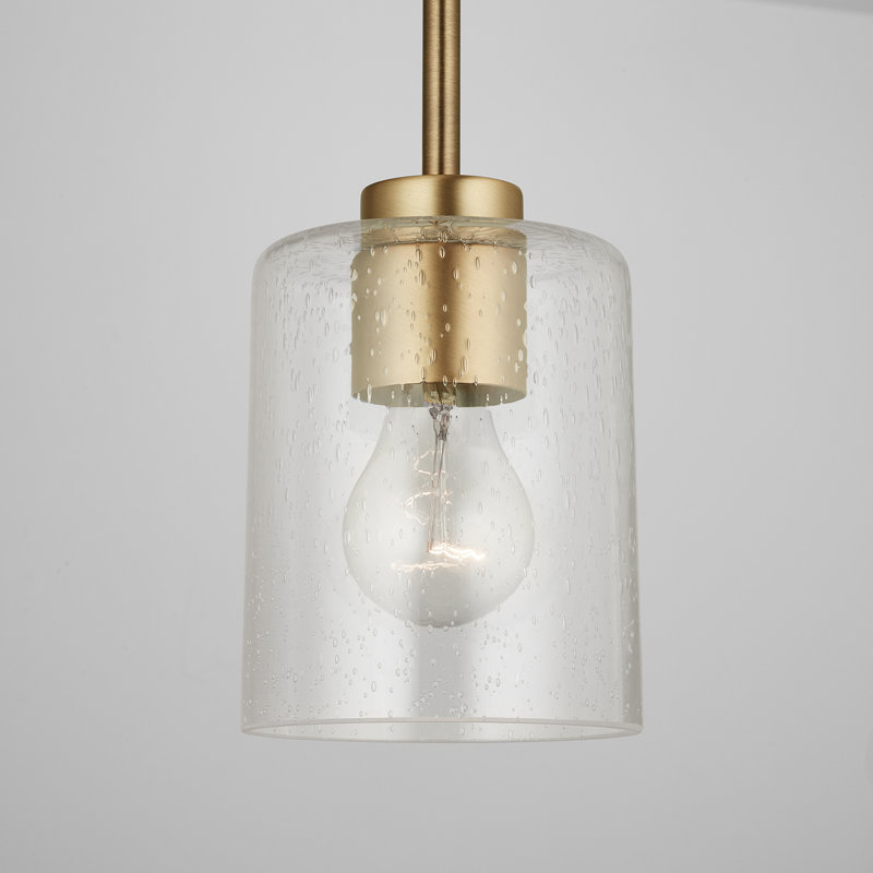 Luminaire suspendu cylindrique à 1 lumière Babson, Laiton vieilli