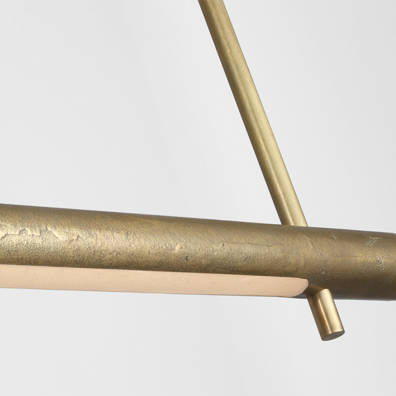 Anne-Marie Barton Stahl 60" Linear Chandelier with Nova Frost Lens, Museum Brass