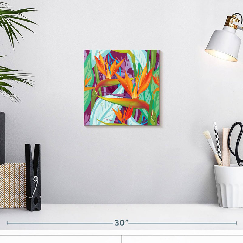 Strelitzia Flower Pattern, 10" H x 10" W