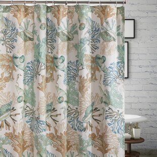 turquoise chanel shower curtain