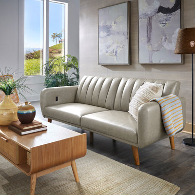 Fosnavag Tufted Microfiber Upholstered Sofa Bed