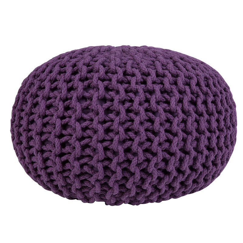 Bentall 40cm Wide Round Pouf Ottoman, Purple