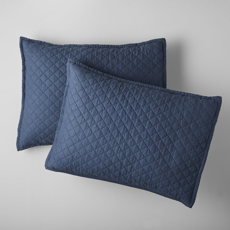 Jeffen Linen Blend Sham Set, Midnight Navy, King