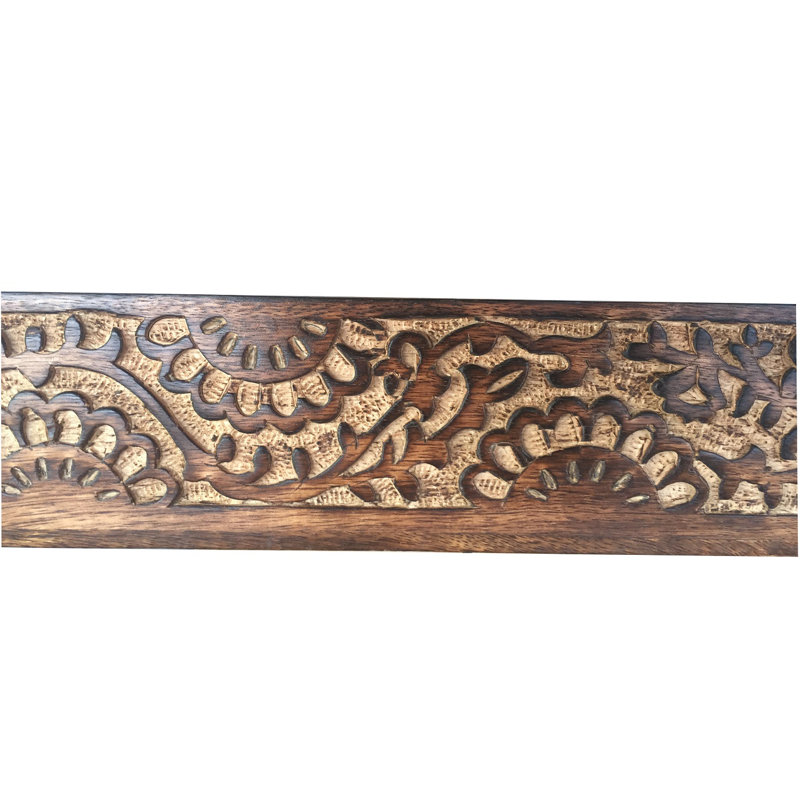 Glassman Solid Wood Tray - Set of 3, Brown, 9cm H x 38cm W x 25cm D