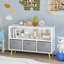 Bibliothèque moderne et multifonctionnelle avec tiroirs en tissu à trois compartiments, idéale pour un rangement organisé et élégant.-780746561