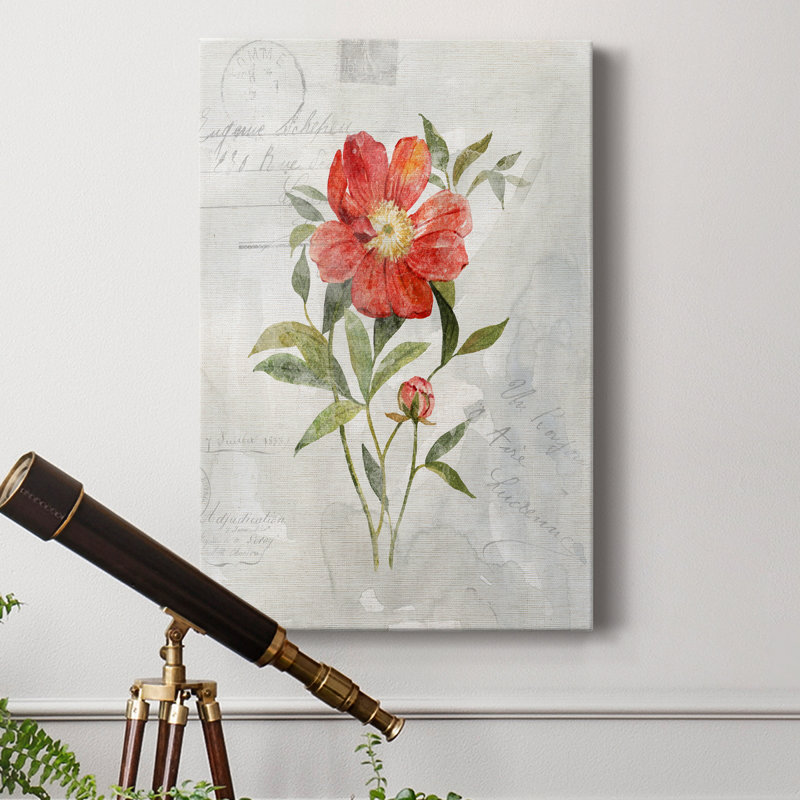 " Linen Peony " Painting Print, 18" H x 12" W x 1" D