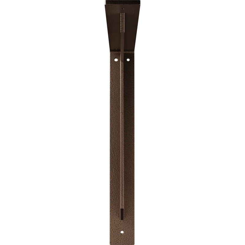 Support en acier martelé bronze foncé l 2 po x P 16 po x H 16 po, H 16 po x l 2 po x P 16 po, Bronze foncé martelé