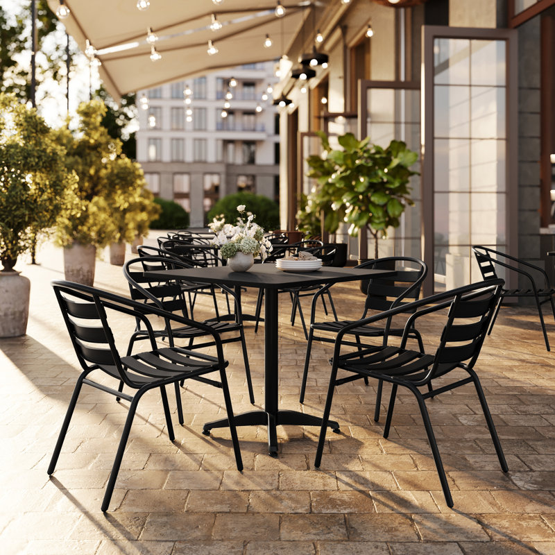 Ensemble de table de salle à manger Amadea, H 27,5 po x l 31,5 po x P 31,5 po, Noir