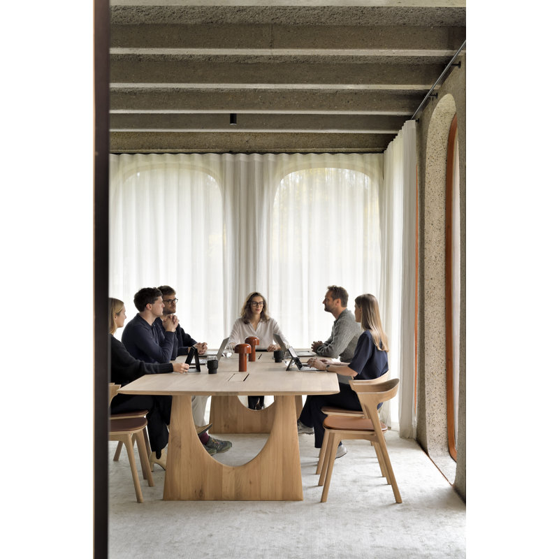 Geometric 123.5'' Solid Wood Rectangle Conference Table