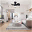 Ventilateur de plafond en ABS avec 3 températures de couleur, lumière et télécommande, moteur à courant continu, puissant et silencieux, petit ventilateur de plafond pour cuisine, salle à manger, salle de bain, patio, noir mat