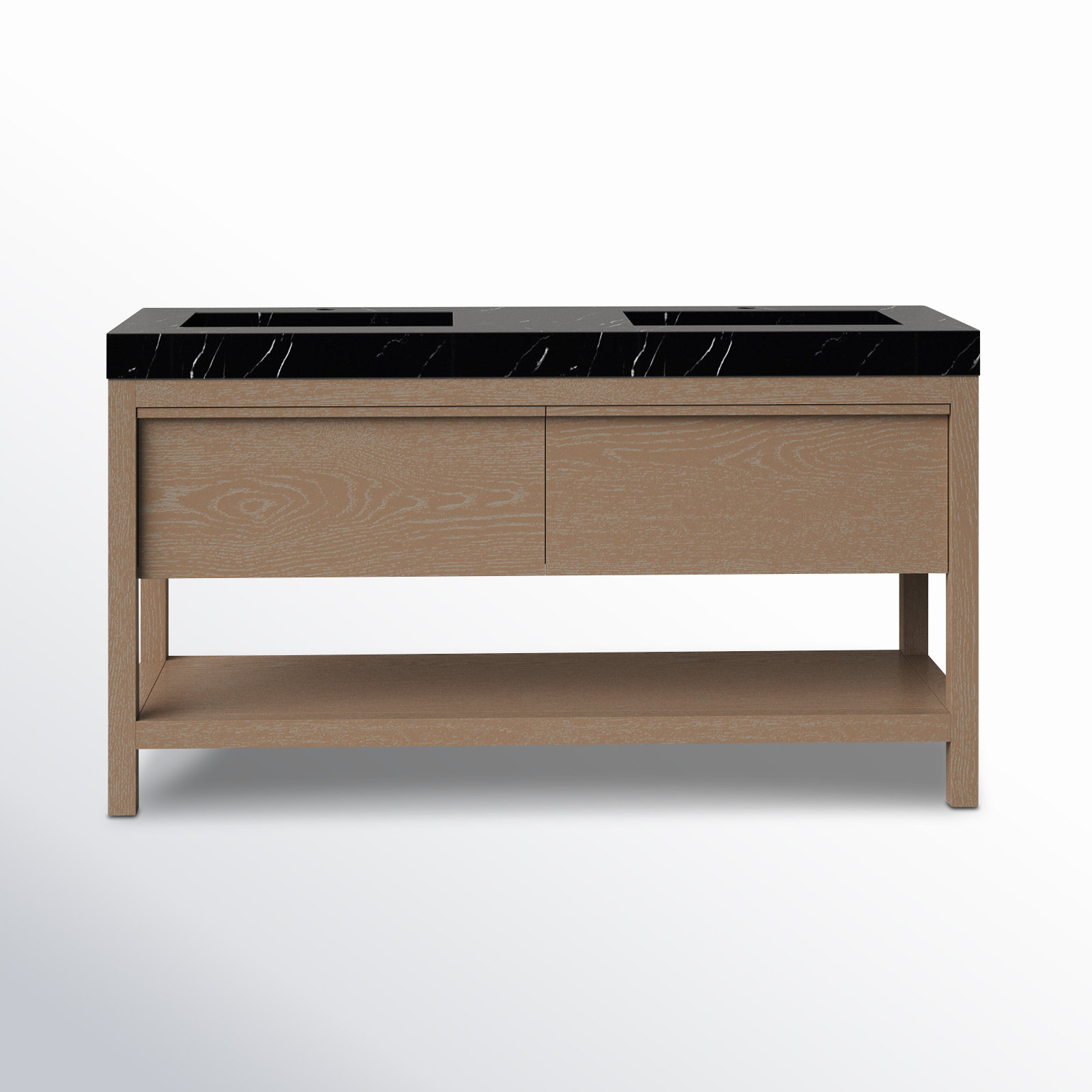 Ariane 60" Double Bathroom Vanity Set, Chestnut