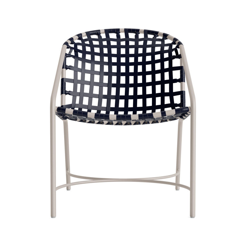 Kantan Outdoor Lounge Chair, Dove Smooth/Marine Vinyl Lace