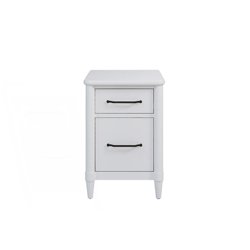 Classeur 2 tiroirs, armoire de salon, Blanc