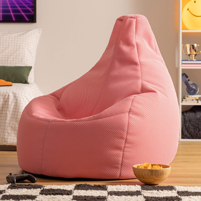 Bean Bag Bazaar Gaming Performance Mesh XL Recliner Bean Bag, Pink