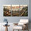 Ensemble de 3 tableaux sur toile représentant un gant et une batte de baseball avec un paysage de montagne, pour la décoration du salon, de la chambre ou du bureau.