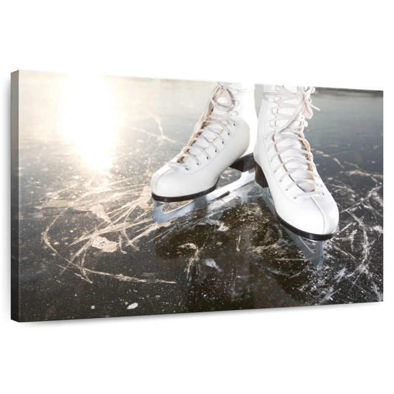 Sireci White Ice Skating Shoes, 26" H x 39" W