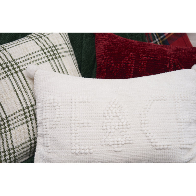 22" x 14" Throw Pillow, White Peace