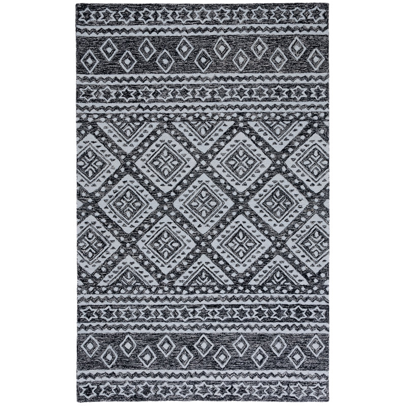 Tapis en laine et coton touffetés à la main Gradin, Rectangle 8 pi x 10 pi