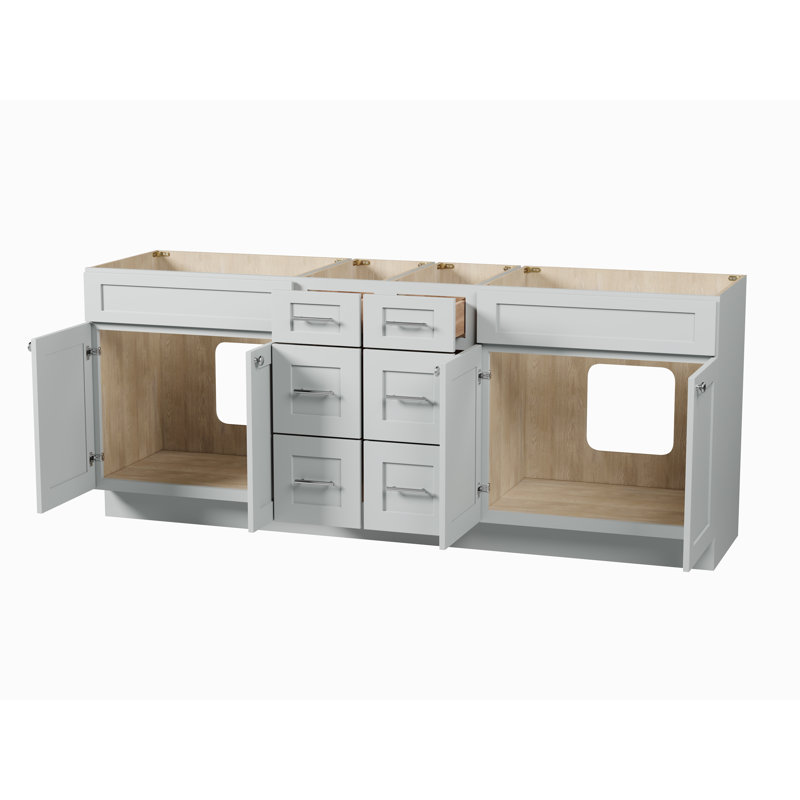 Base de meuble-lavabo double 84 po Disar, Gris