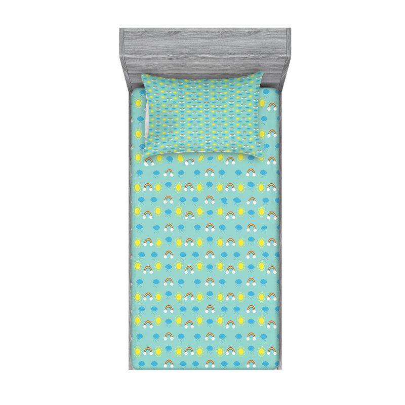 Microfiber Geometric Sheet Set, Twin XL Sheet Set with Fitted Sheet