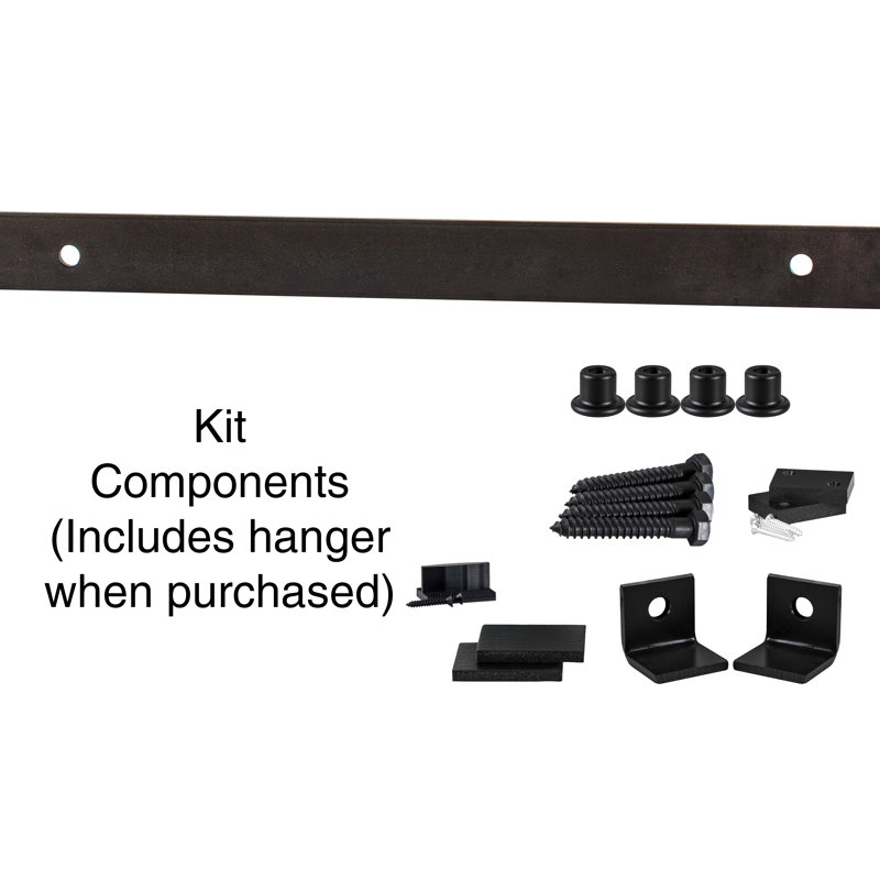 Ensemble de quincaillerie de porte de grange simple standard I-Shape Premium, 84 po, Bronze peint