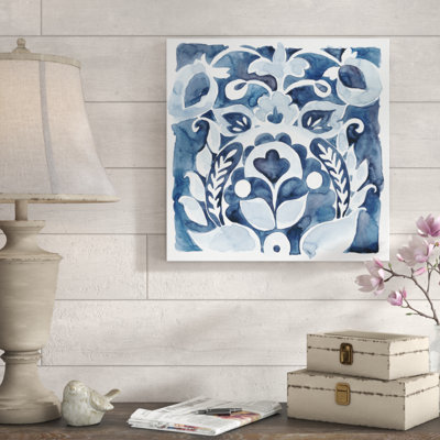 Indigo Ornament II by Chariklia Zarris - Wrapped Canvas Painting