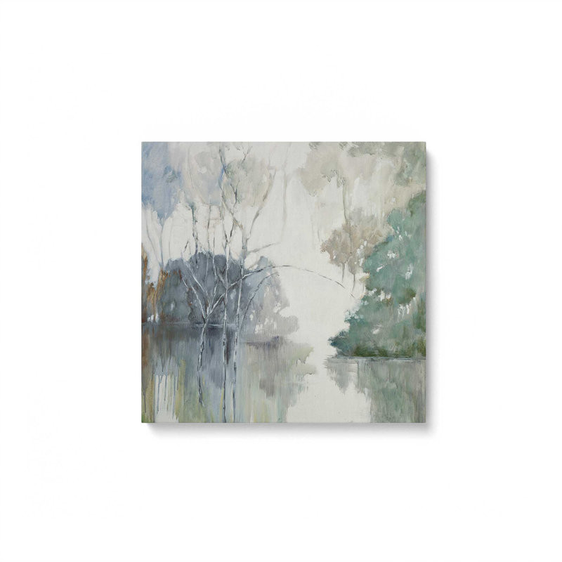 Impression de paysage aquatique tranquille,, H 12 po x l 12 po x P 1,25 po, Toile tendue, 1