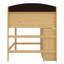 Lit mezzanine simple avec rangement pour tête de lit à DEL, lit mezzanine en bois avec armoire de rangement et garde-robe, garde-corps pour garçons et filles-1514531847
