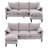L-Shaped 78" Convertible Sofa with Storage Ottoman for Small Spaces-653085116