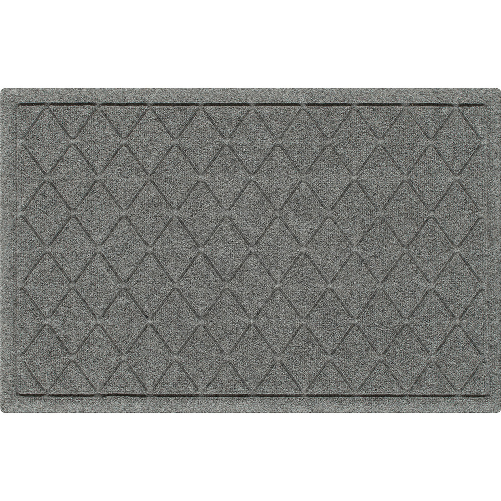 WaterHog Non-Slip Indoor/Outdoor Doormat, Medium Grey, Rectangle 24" x 36"