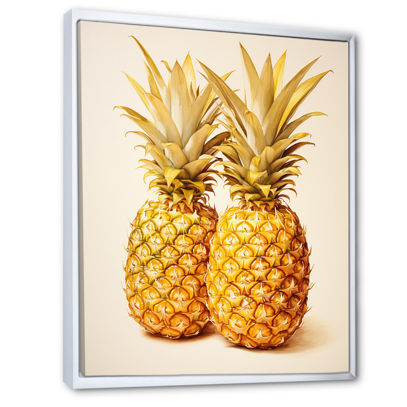 Pinapple Golden Grove sur toile, H 40 po x l 30 po x P 1,5 po, Cadre flottant blanc