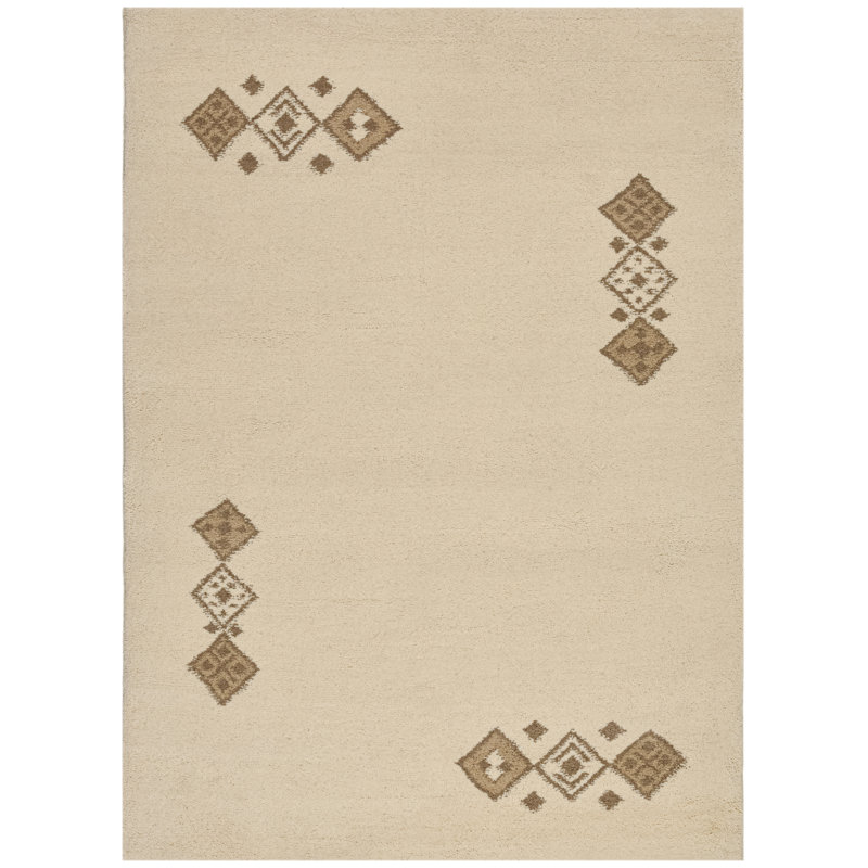 Taza Royal Geometric Wool Hand Woven Area Rug, Rectangle 140 x 200cm