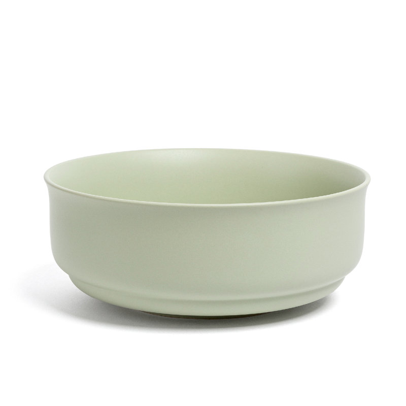 over&back Rimmed Semi Hand-Finished Stoneware 10" Serving Bowl, Sage Green