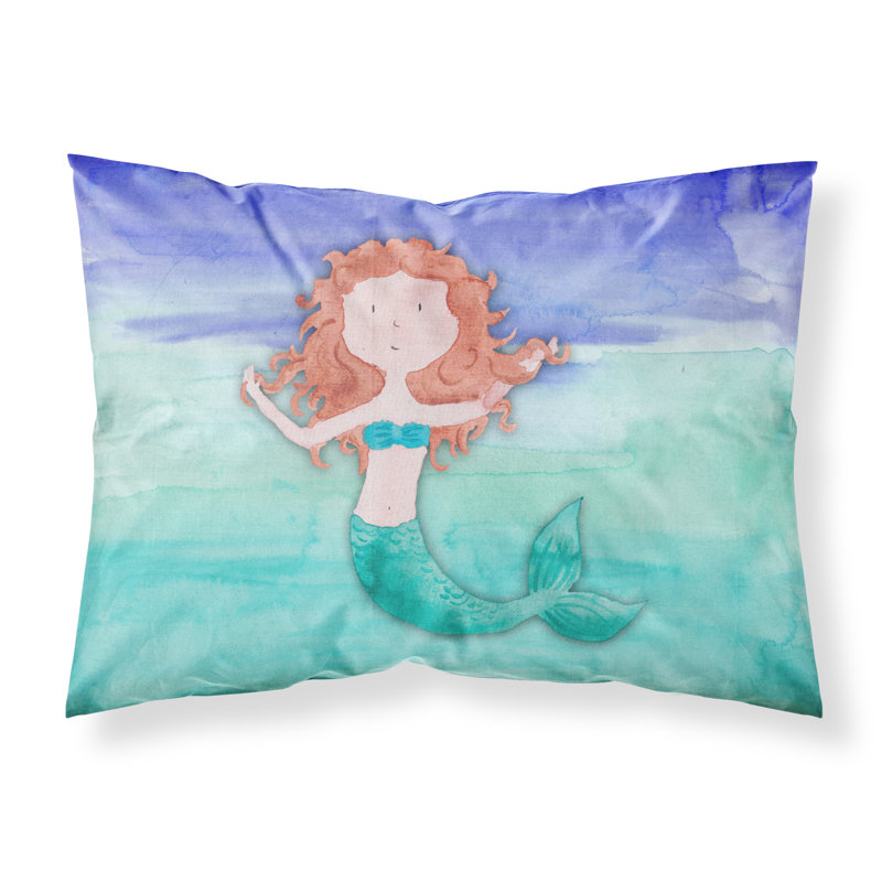Taie d’oreiller aquarelle sirène gingembre