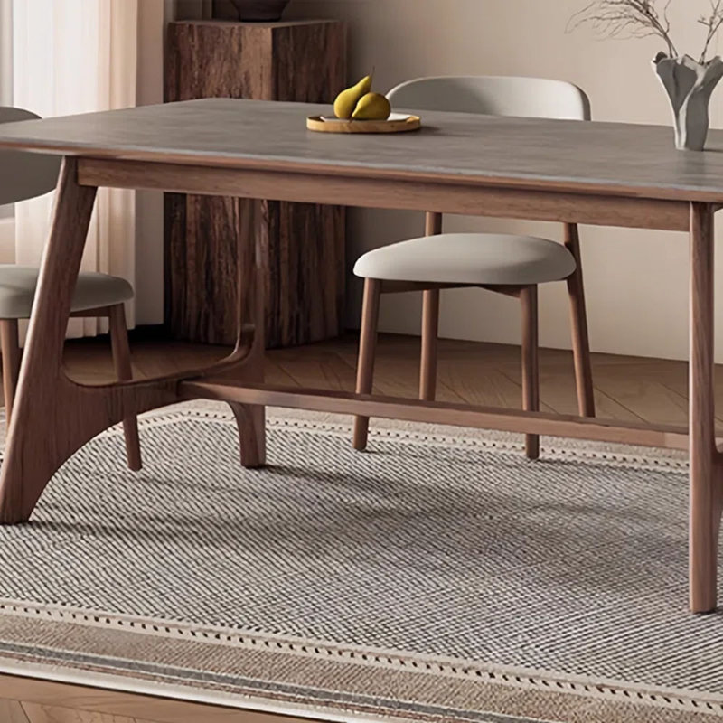 Avira 71"L Marble White Top Solid Wood Dining Table