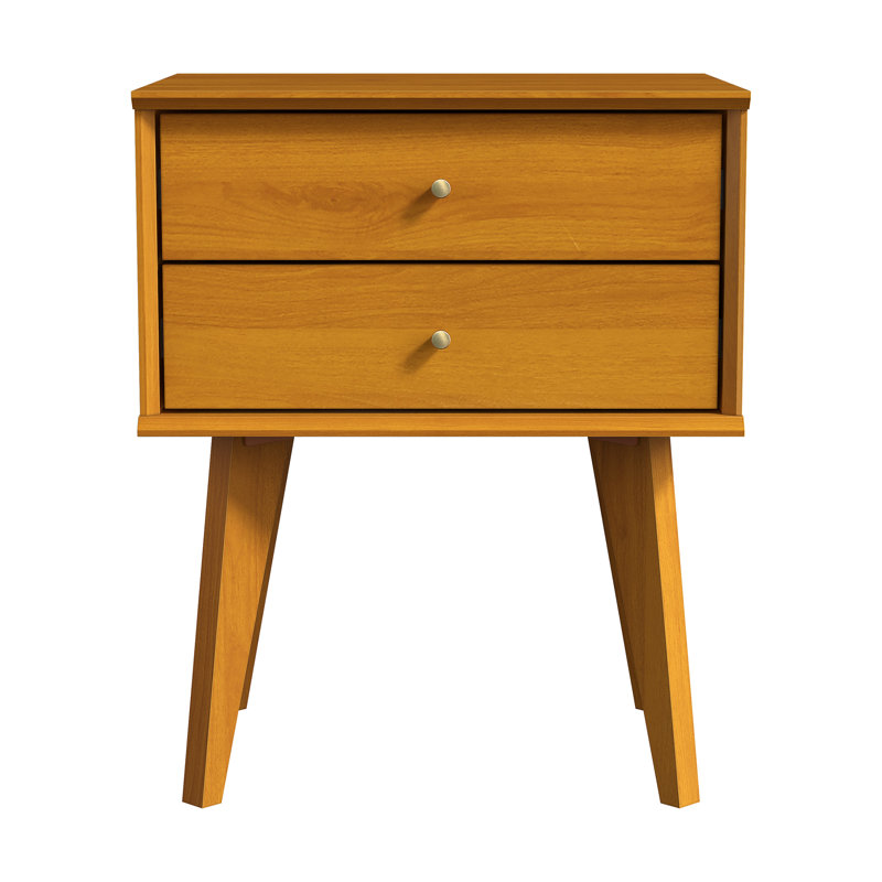 Branquinha 2 Drawer 22" H Nightstand, Individual, Amber Walnut
