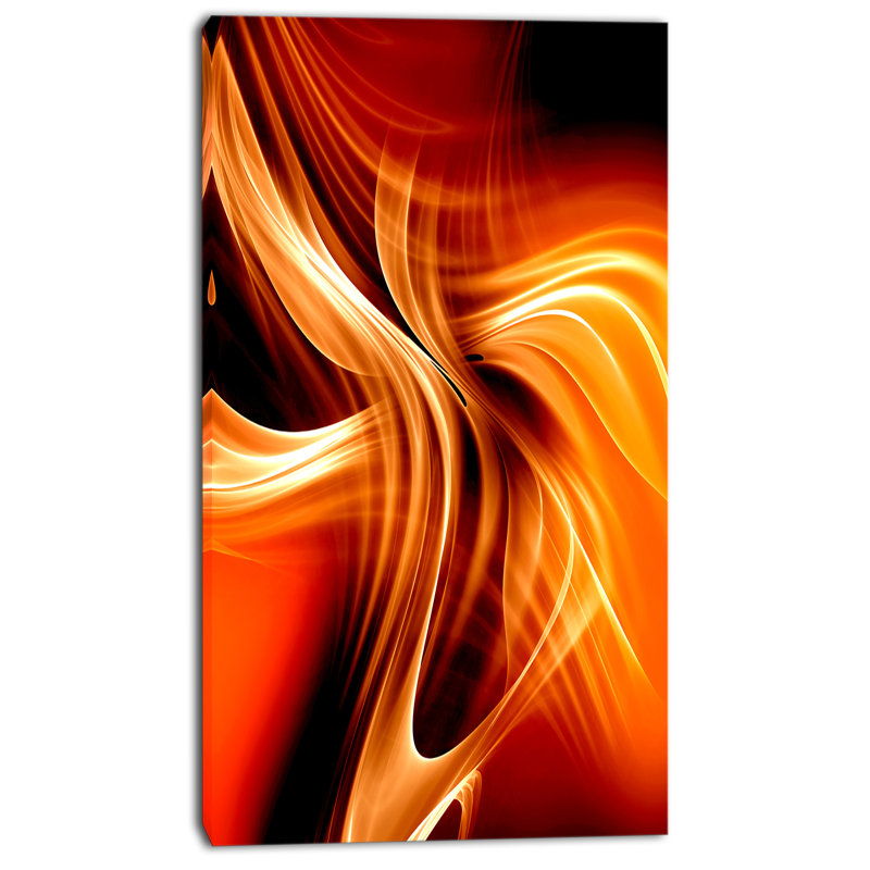 «Orange Abstract Warm Fractal Design», impression sur toile tendue, H 32 po x l 16 po x p 1 po
