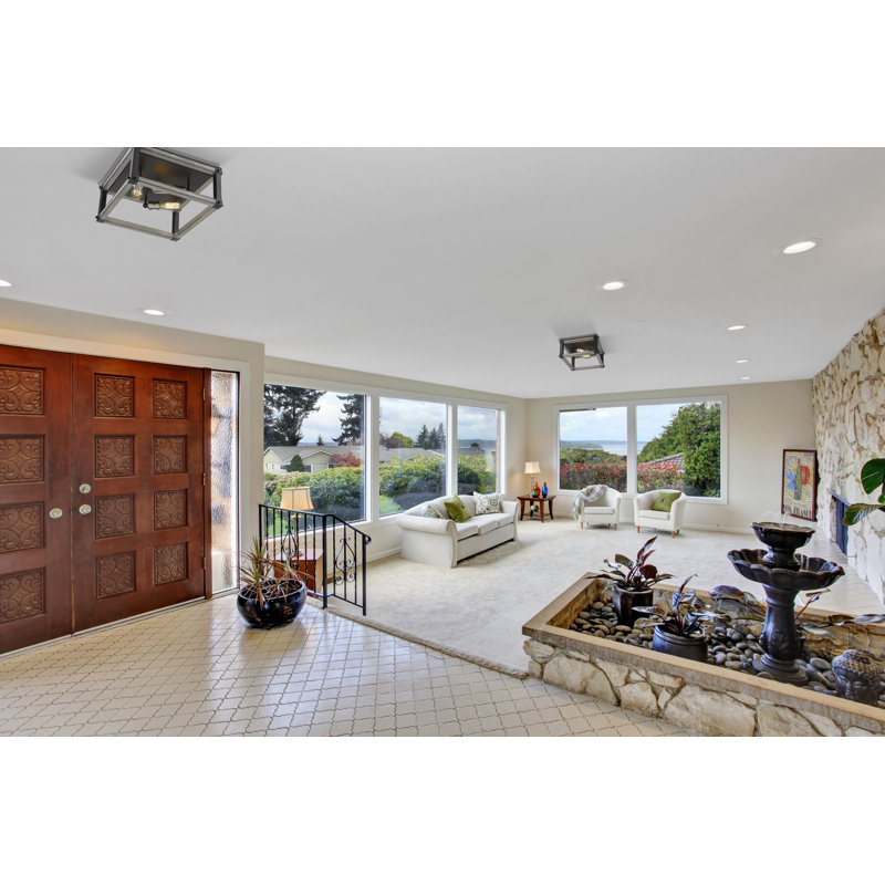 Charles Flush Mount, Ashen Barnboard