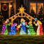Crèche de Noël 62 "avec 250 lumières DEL, présentoir de Noël 5 pièces