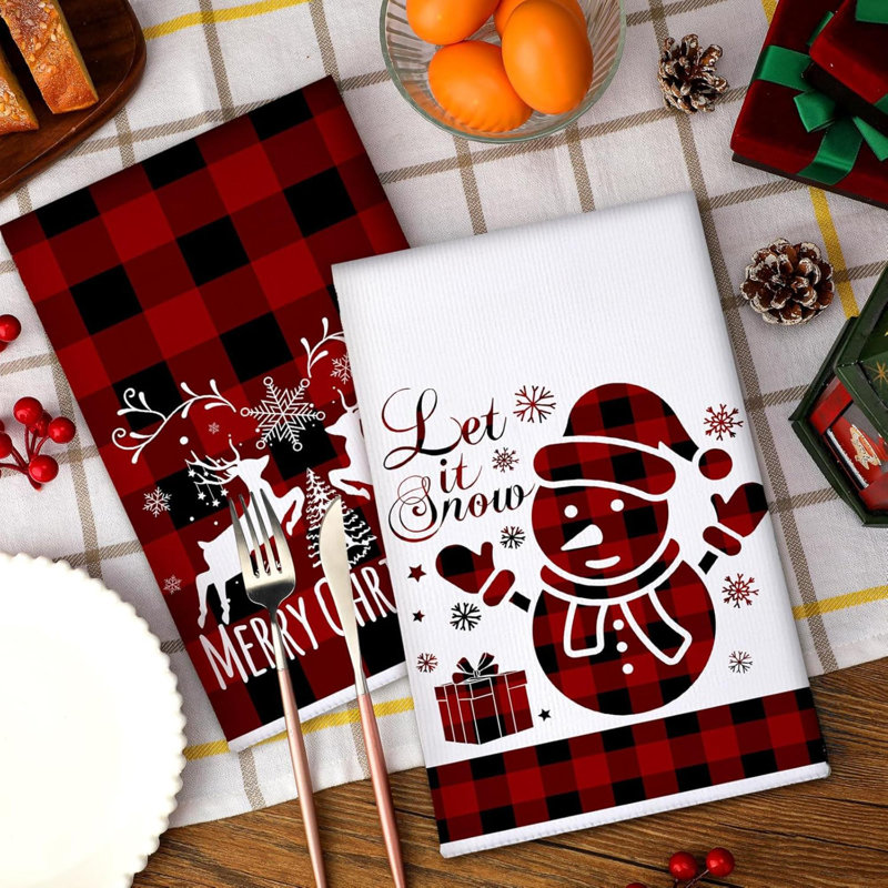 6 essuie-tout de Noël 6 pièces Buffalo