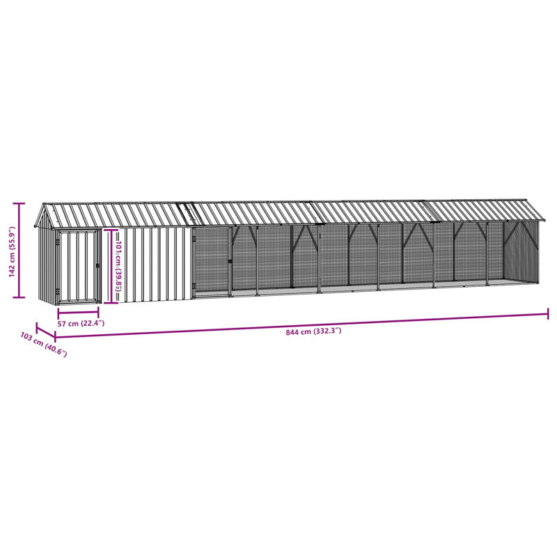 142cm Galvanised Steel Floor Bird Cage