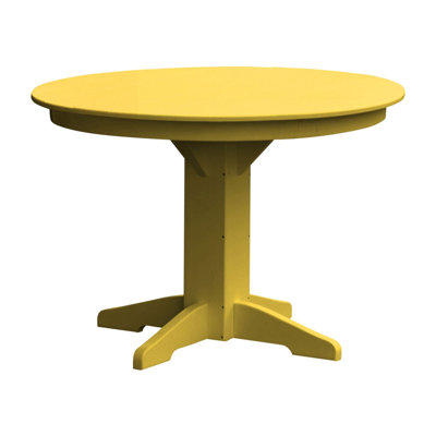  Table de salle à manger Poly Composite, 44 po, jaune citron