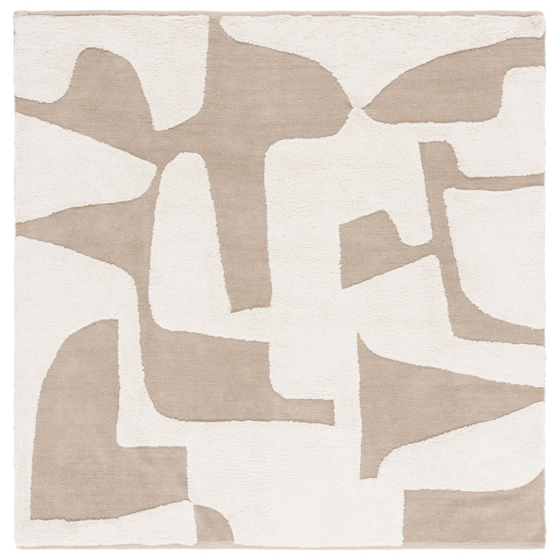 Jaisvi Handmade Cotton Abstract Rug, Square 6'