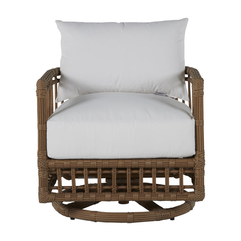 Newport Swivel Patio Chair with Cushions, No Welt, Rollo Lace