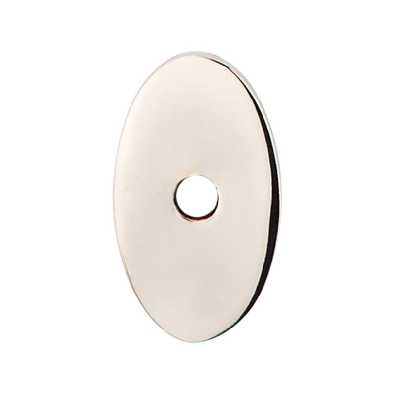 Oval  Backplate, Polished Nickel, 1.25" H x 0.75" W x 0.625" D