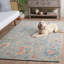 Tapis floral beige en coton touffeté à la main Metro-88890240