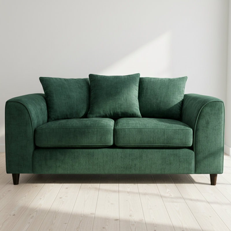 2 Seater Chenille Sofa, Green