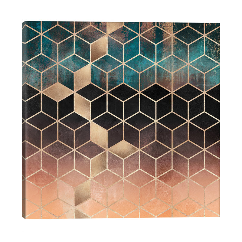 Ombre Dream Cubes by Elisabeth Fredriksson - Print on Canvas, 93.98 cm H x 93.98 cm W x 3.175 cm D, Wrapped Canvas